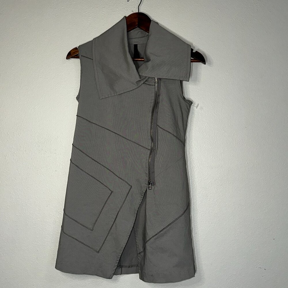 Porto San Francisco Sleeveless Vest Abstract Vest Asymmetrical Zip sz 1 S
